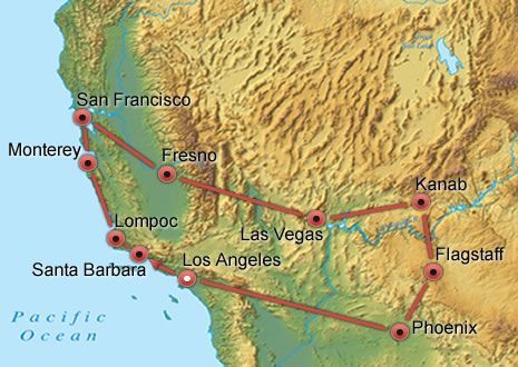 National Park Express (LA) map