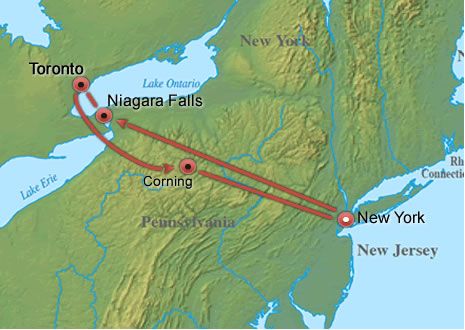 Niagara - Toronto Getaway map