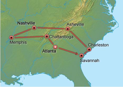 Dixie & Tennessee Classic map