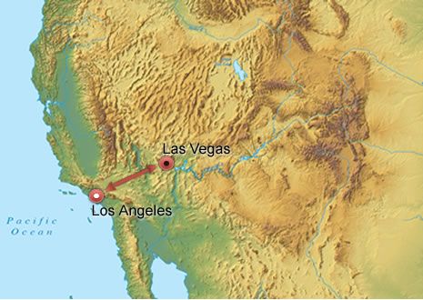 Vegas & Death Valley Getaway map