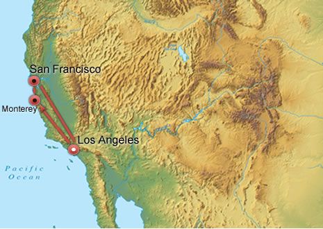 Highway 1 Getaway ex LAX map