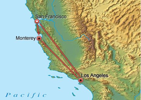 Highway 1 Getaway  ex SFO map