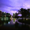 Eola Park And Downtown Orlando Skyline